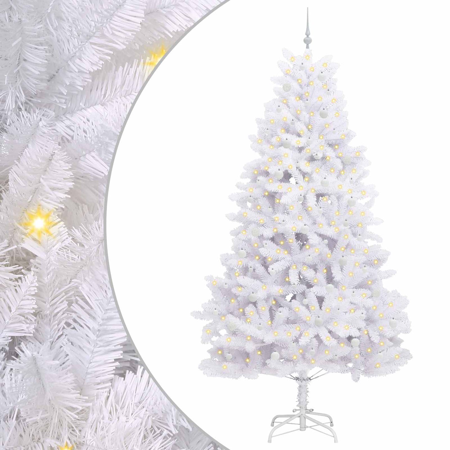Kunstig sammensatt juletre med 300 LED Hvit 270 cm PVC og stål