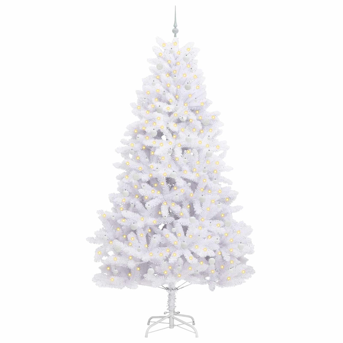 Kunstig sammensatt juletre med 300 LED Hvit 270 cm PVC og stål