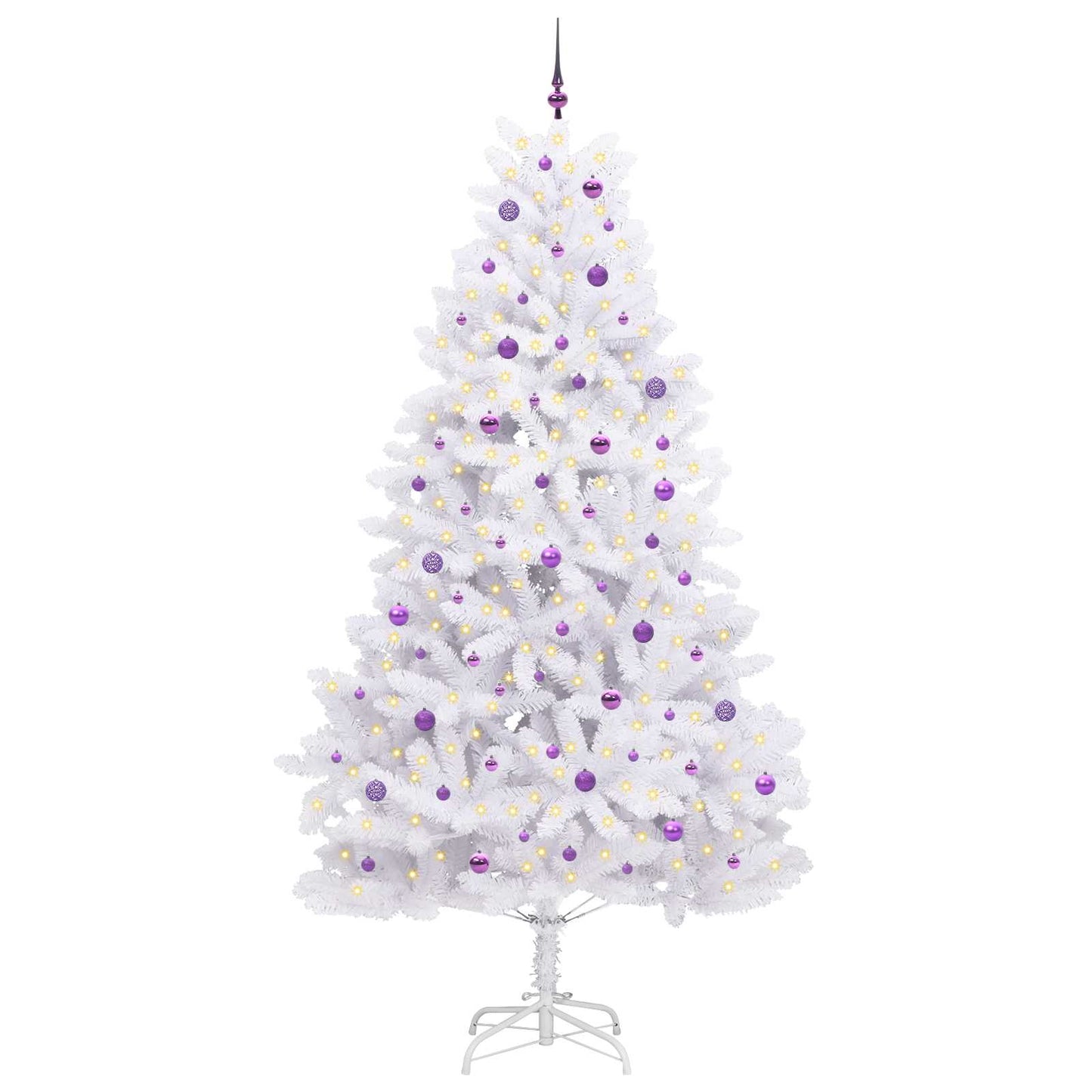Kunstig sammensatt juletre med 300 LED Hvit 270 cm PVC og stål