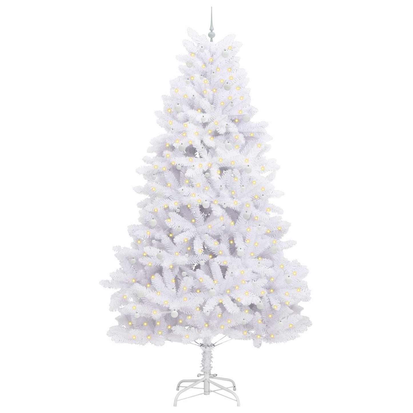 Kunstig sammensatt juletre med 300 LED Hvit 300 cm PVC og stål