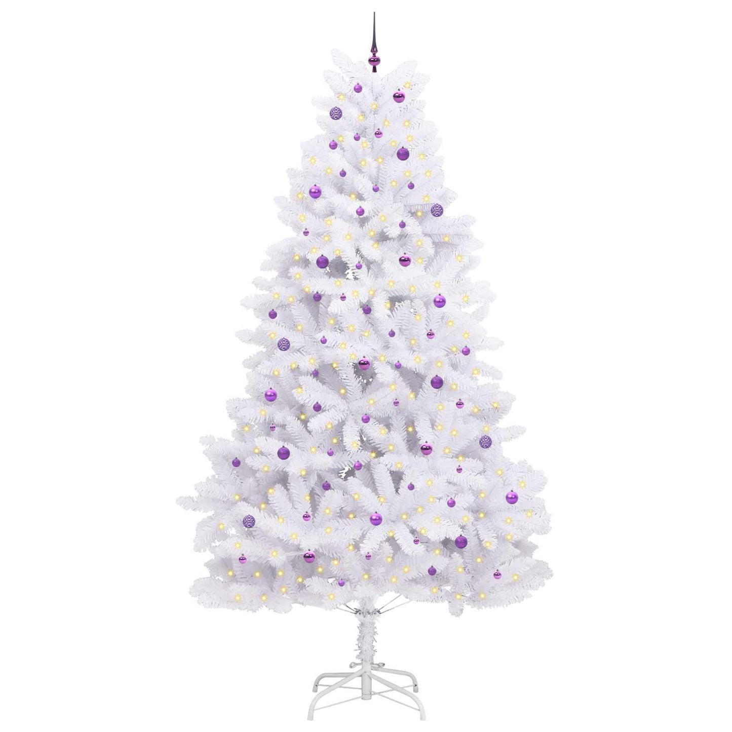Kunstig sammensatt juletre med 300 LED Hvit 300 cm PVC og stål