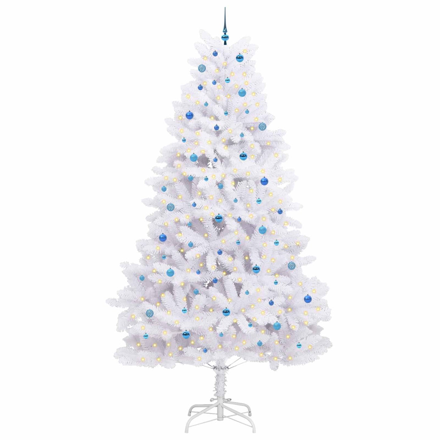 Kunstig sammensatt juletre med 300 LED Hvit 300 cm PVC og stål