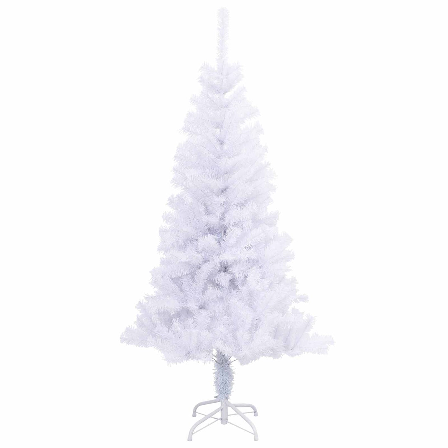 Kunstig juletre med 150 LED med stativ Hvit 120 cm PVC og Stål