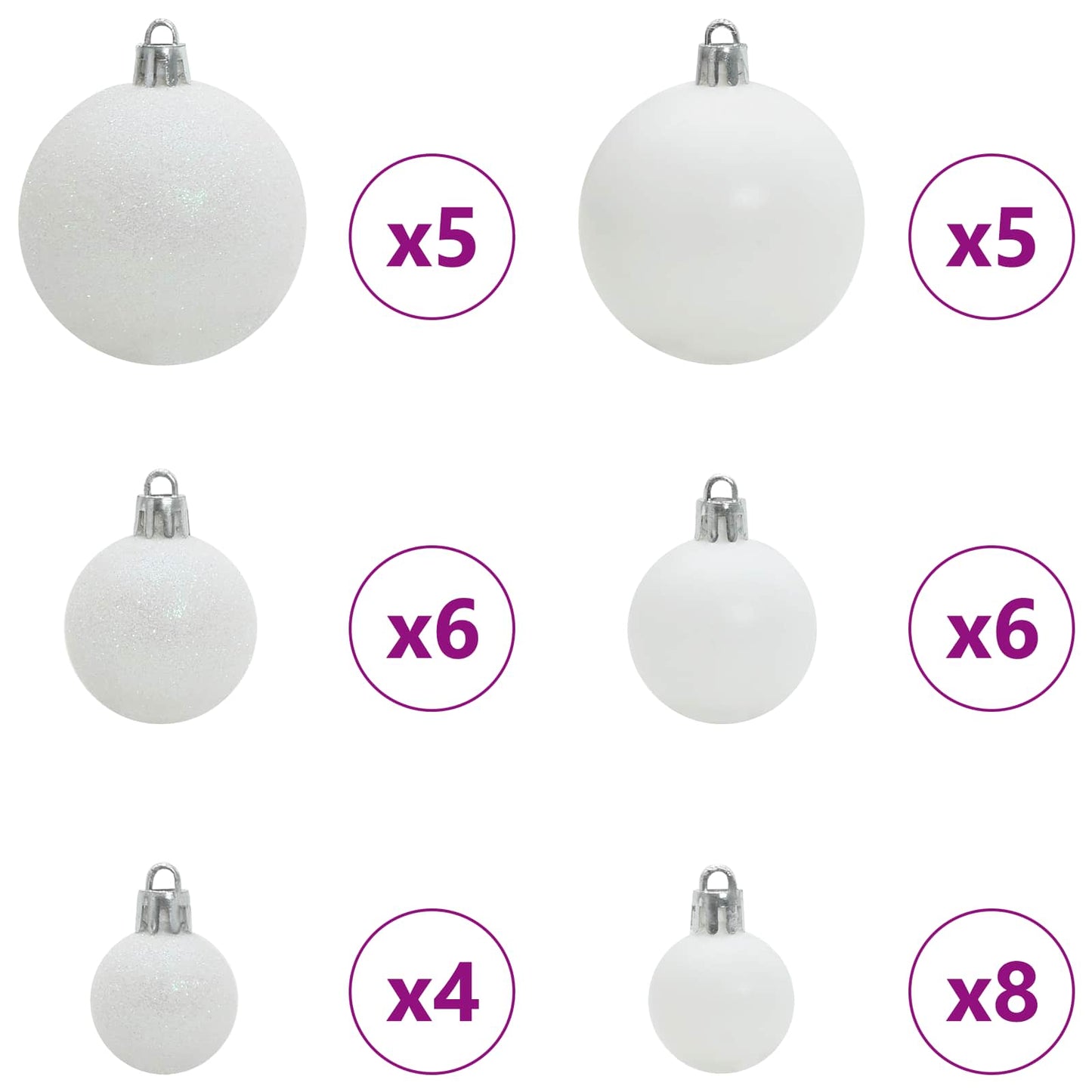 Kunstig juletre med 150 LED med stativ Hvit 120 cm PVC og Stål