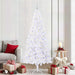 Kunstig juletre med 300 LED med stativ Hvit 210 cm PVC og stål