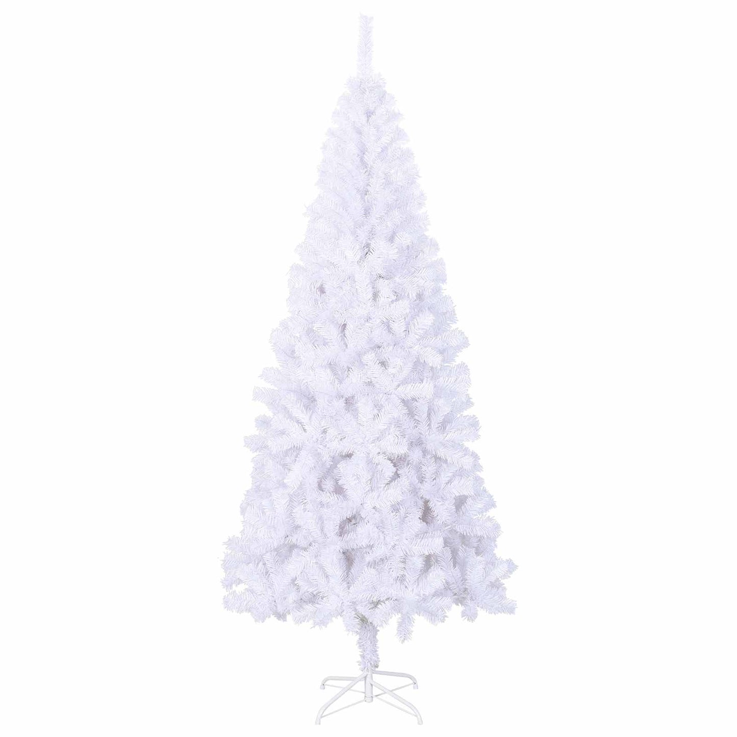 Kunstig juletre med 300 LED med stativ Hvit 240 cm PVC og stål