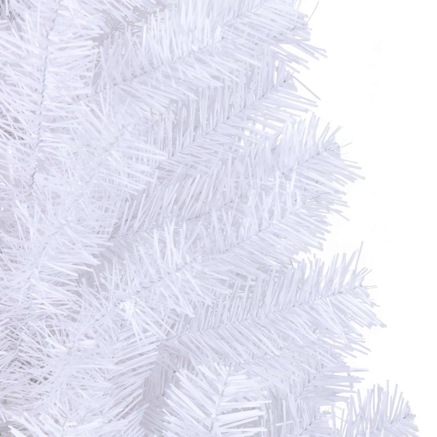 Kunstig juletre med 300 LED med stativ Hvit 240 cm PVC og stål