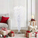 Kunstig juletre med 150 LED med stativ Hvit 120 cm PVC og stål