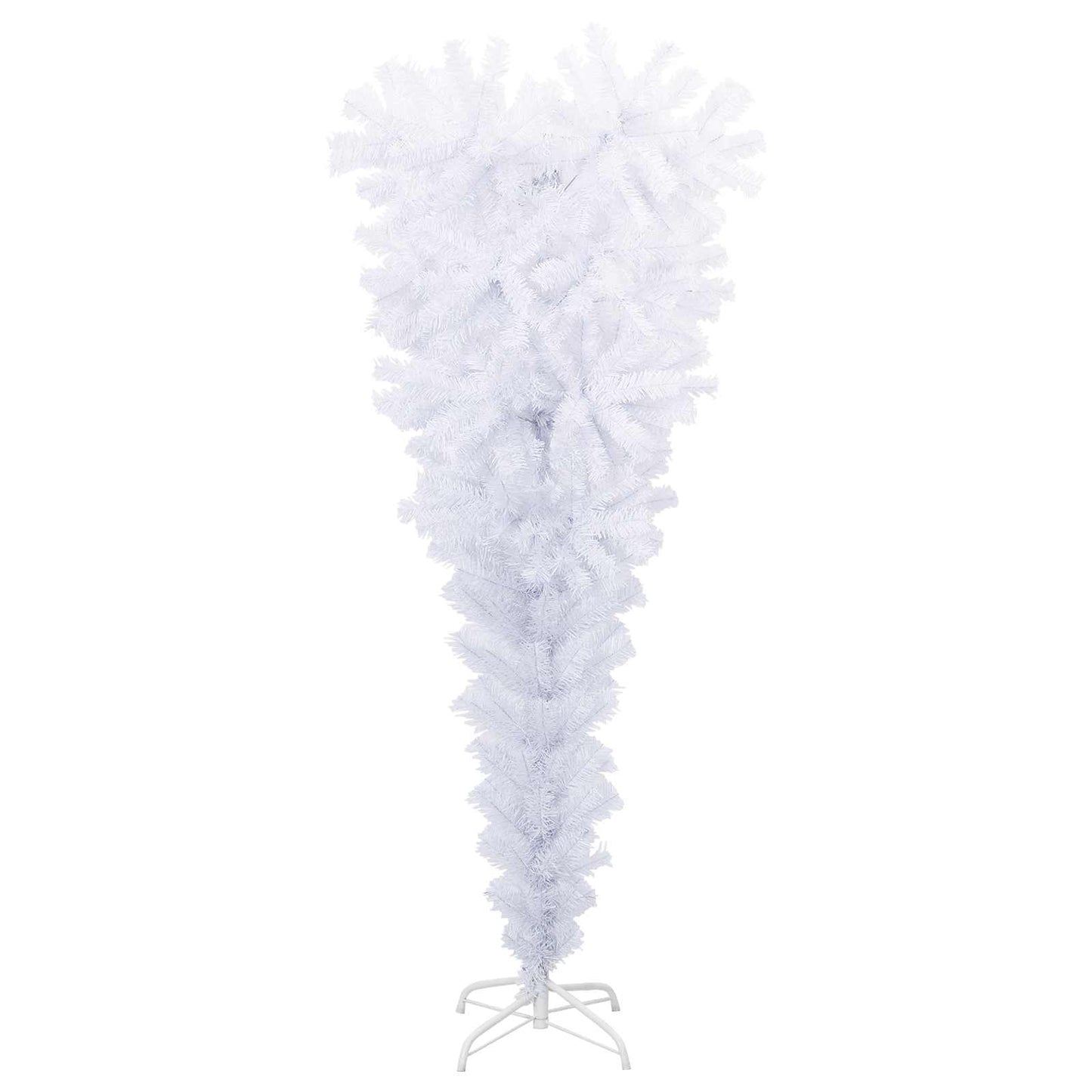 Kunstig juletre med 150 LED med stativ Hvit 120 cm PVC og stål