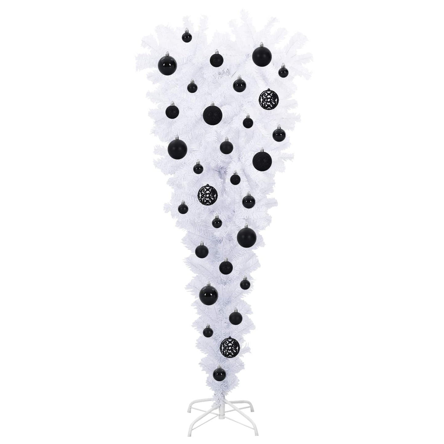 Kunstig juletre med 150 LED med stativ Hvit 120 cm PVC og Stål
