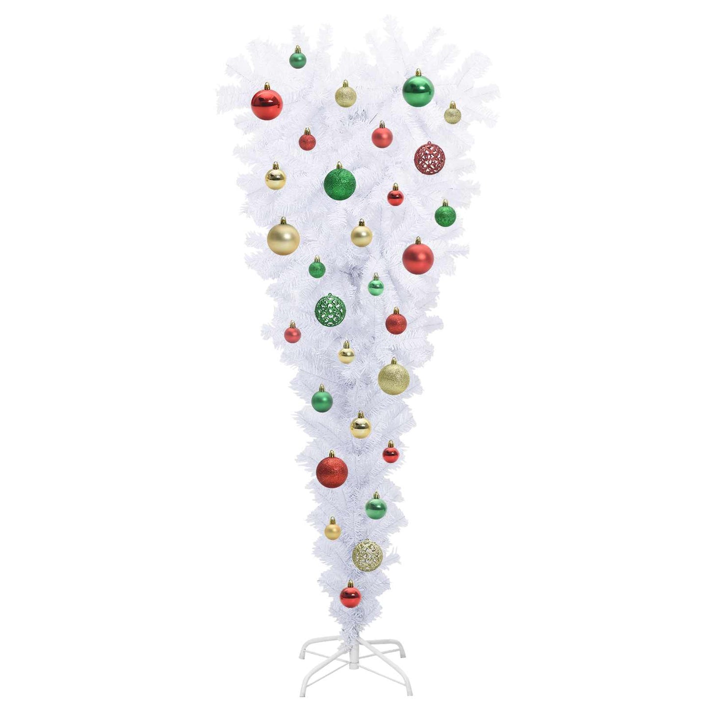 Kunstig juletre med 150 LED med stativ Hvit 120 cm PVC og Stål