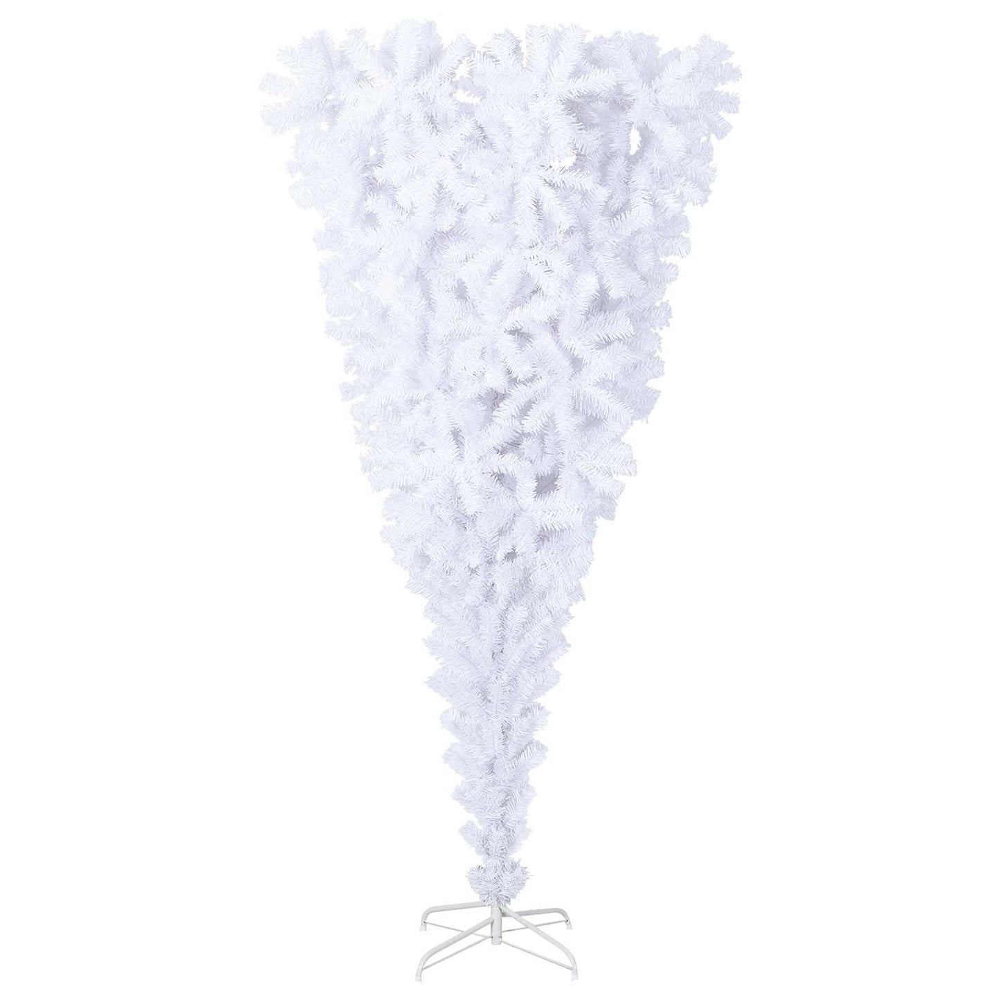 Kunstig juletre med 300 LED med stativ Hvit 240 cm PVC og Stål vidaXL