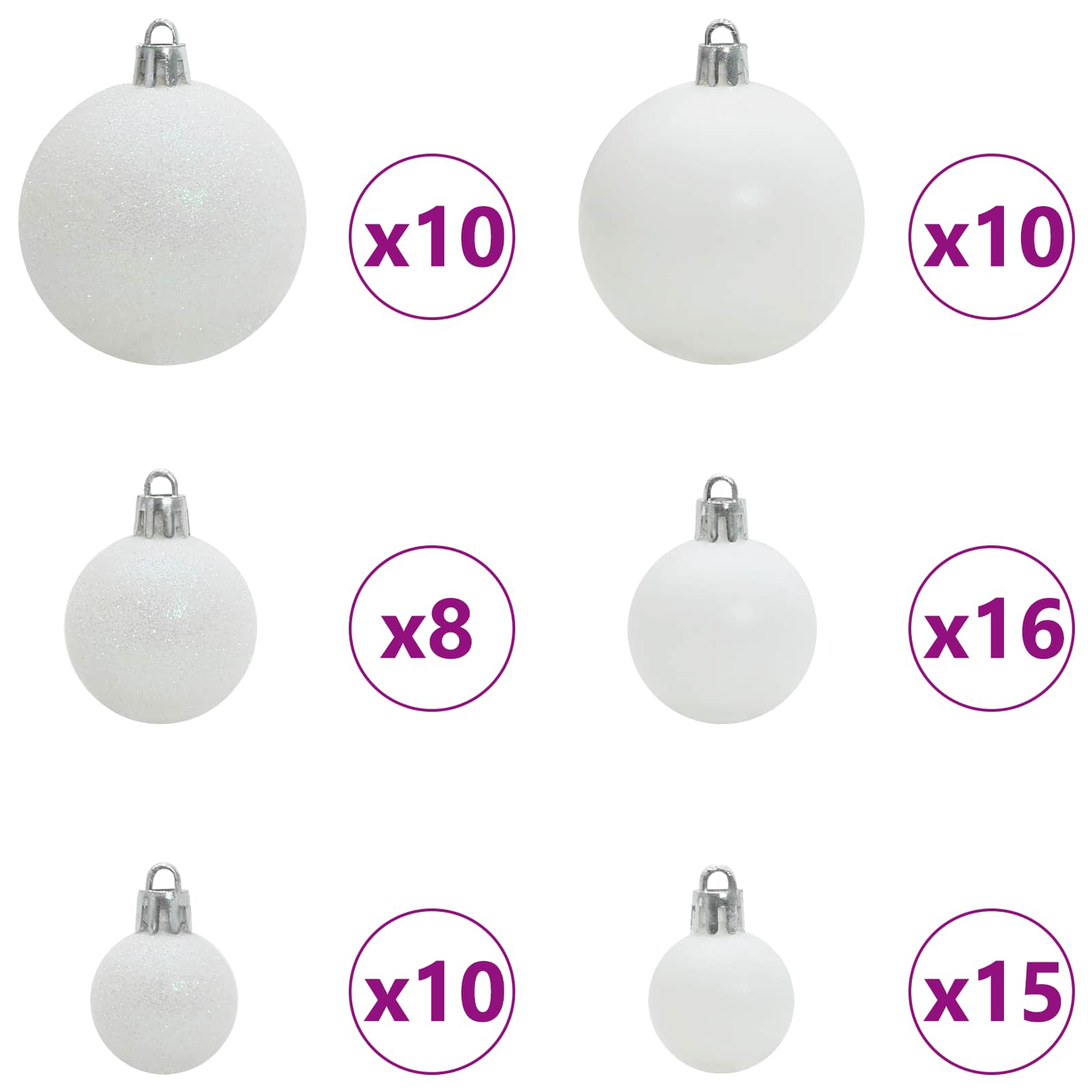 Kunstig juletre med 300 LED med stativ Hvit 240 cm PVC og Stål vidaXL
