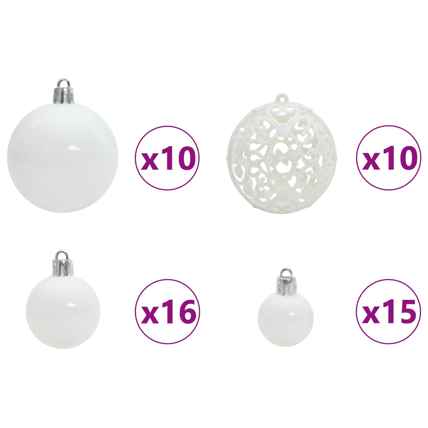 Kunstig juletre med 300 LED med stativ Hvit 240 cm PVC og Stål vidaXL