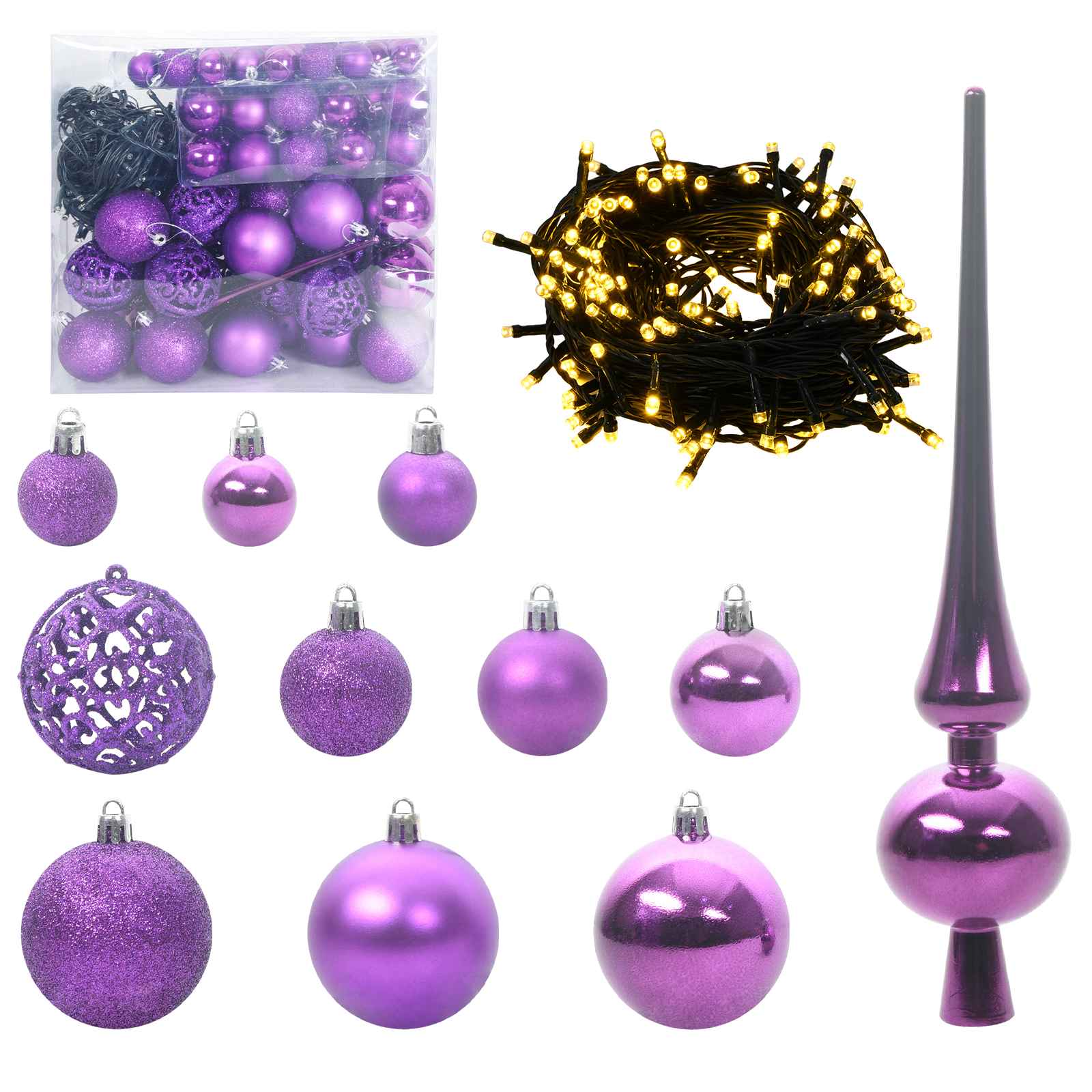 Kunstig juletre med 300 LED med stativ Hvit 240 cm PVC og Stål vidaXL