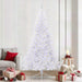 Kunstig juletre med 300 LED med stativ Hvit 240 cm PVC og stål