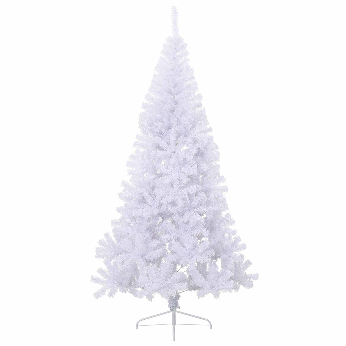 Kunstig juletre med 300 LED med stativ Hvit 240 cm PVC og stål