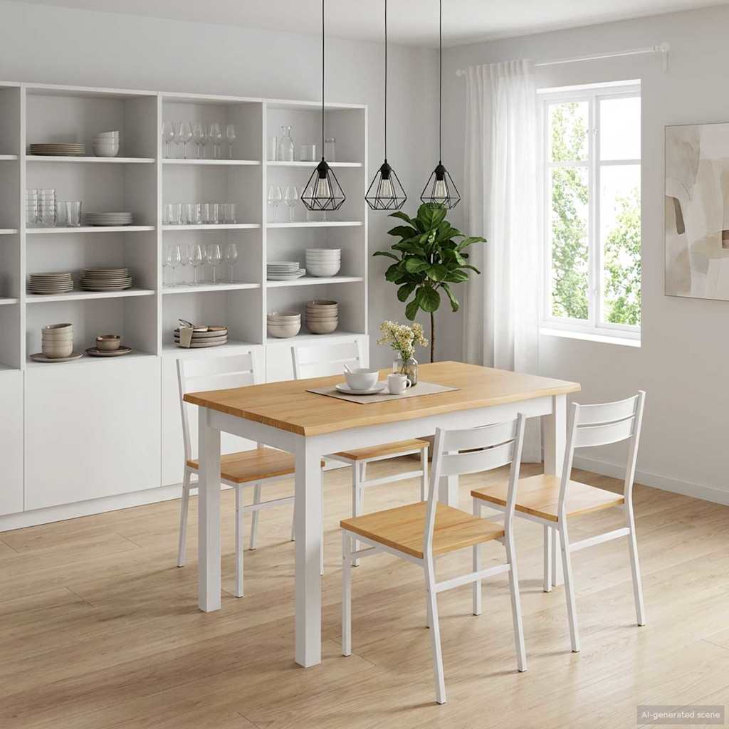 Spisebord EKAI Hvit 112 x 70 x 76,5 cm Heltre furu