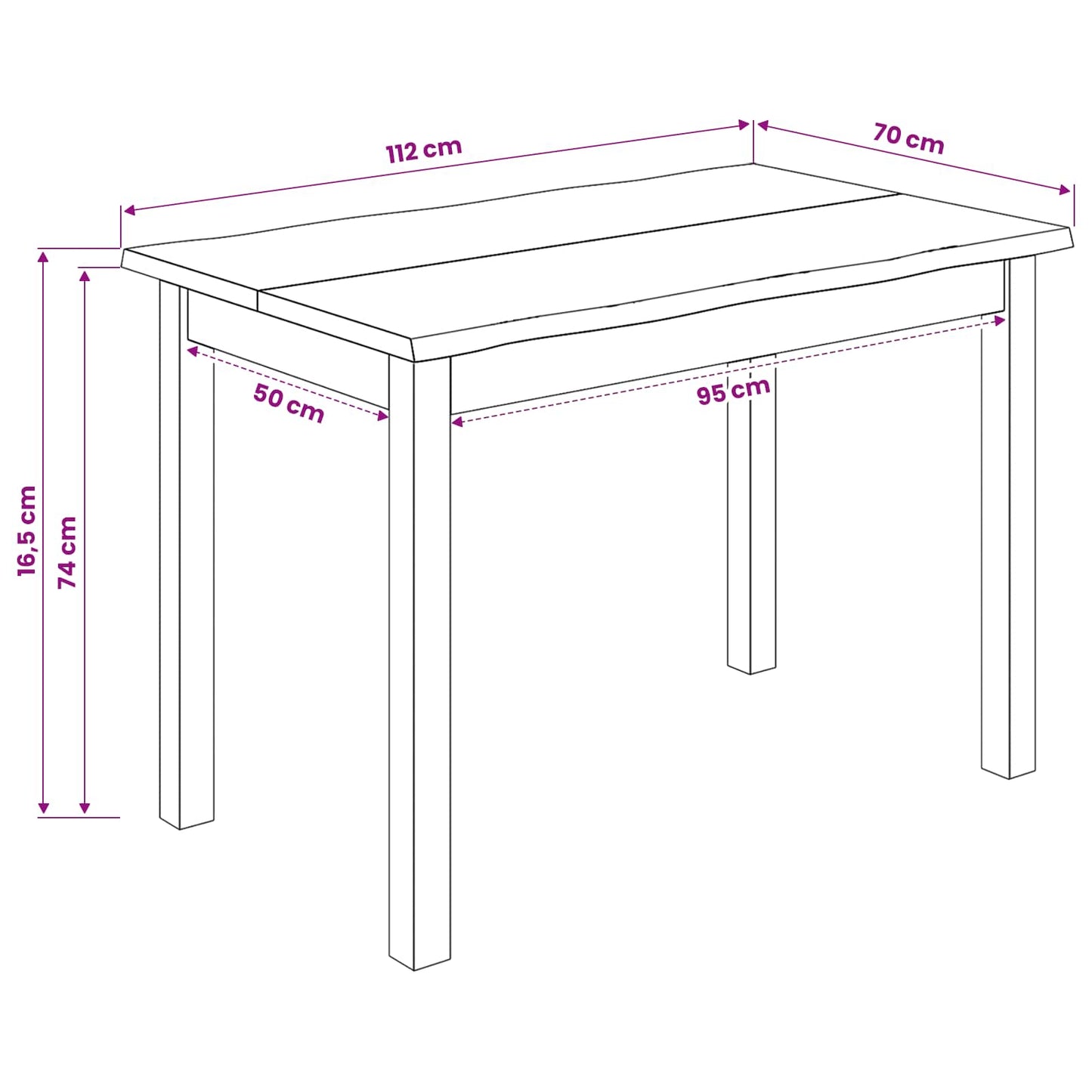 Spisebord EKAI Hvit 112 x 70 x 76,5 cm Heltre furu