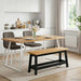Spisebenk EKAI Svart 91,5 x 29 x 45,5 cm Heltre furu