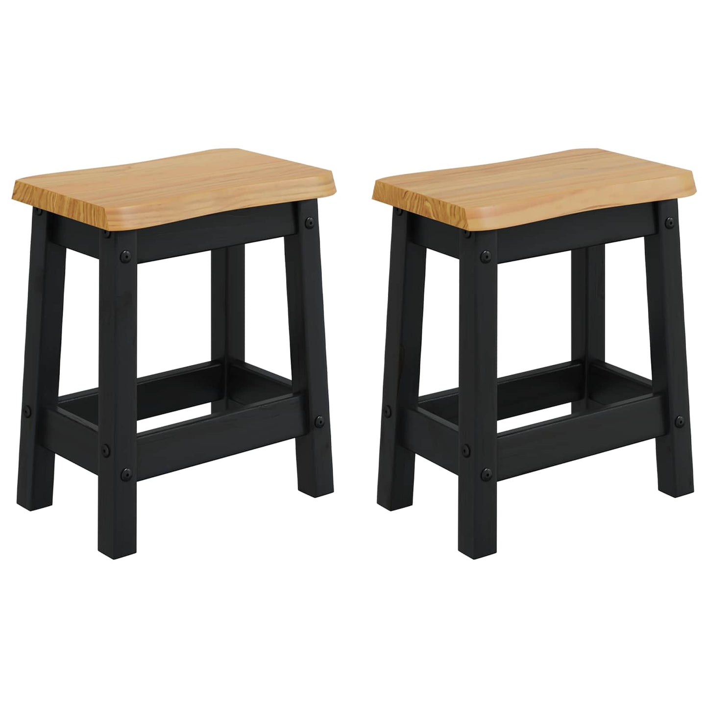 Barstol EKAI 2 pcs Svart 40 x 29 x 45,5 cm Heltre furu