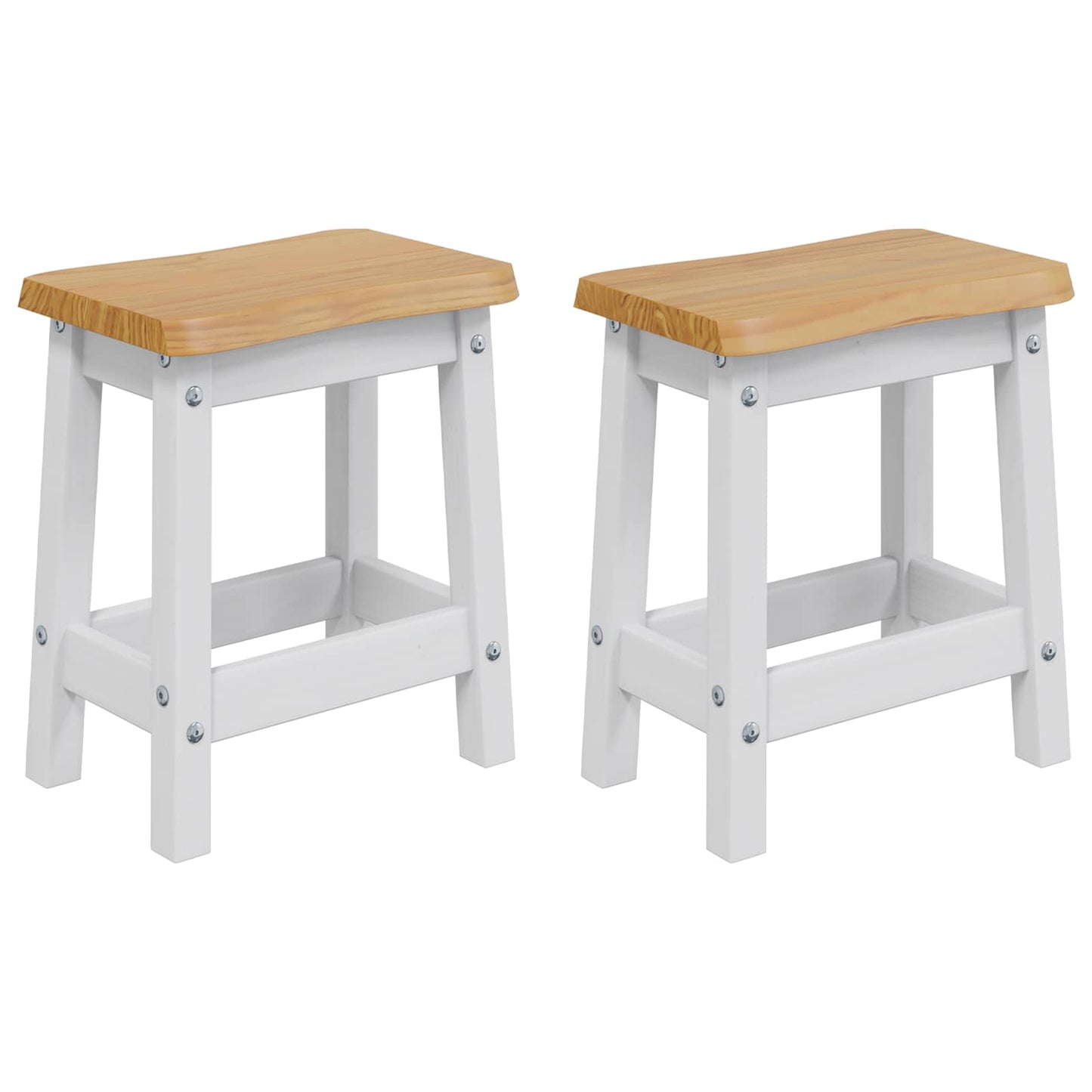 Barstol EKAI 2 pcs Hvit 40 x 29 x 45,5 cm Heltre furu