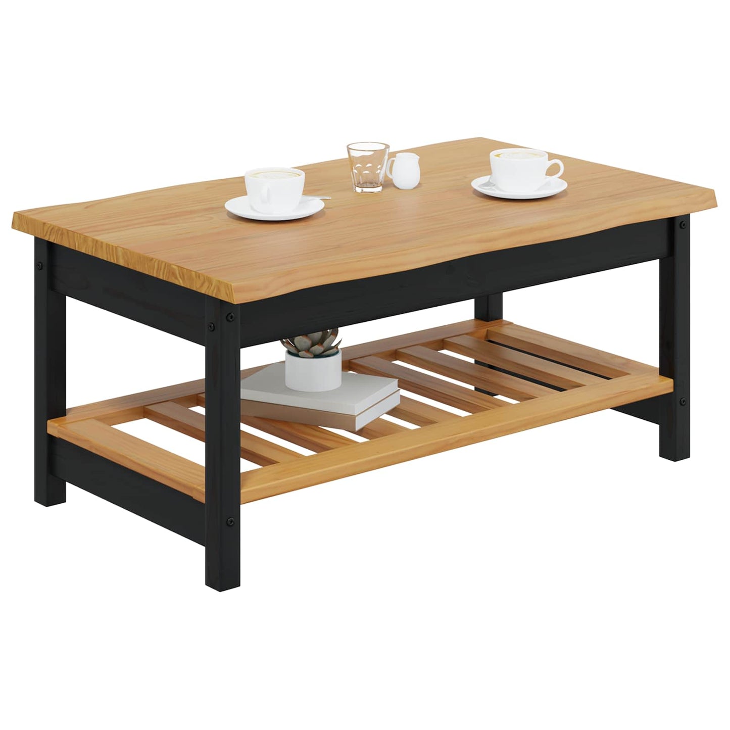 Kaffebord EKAI Svart 100 x 60 x 45,5 cm Heltre furu