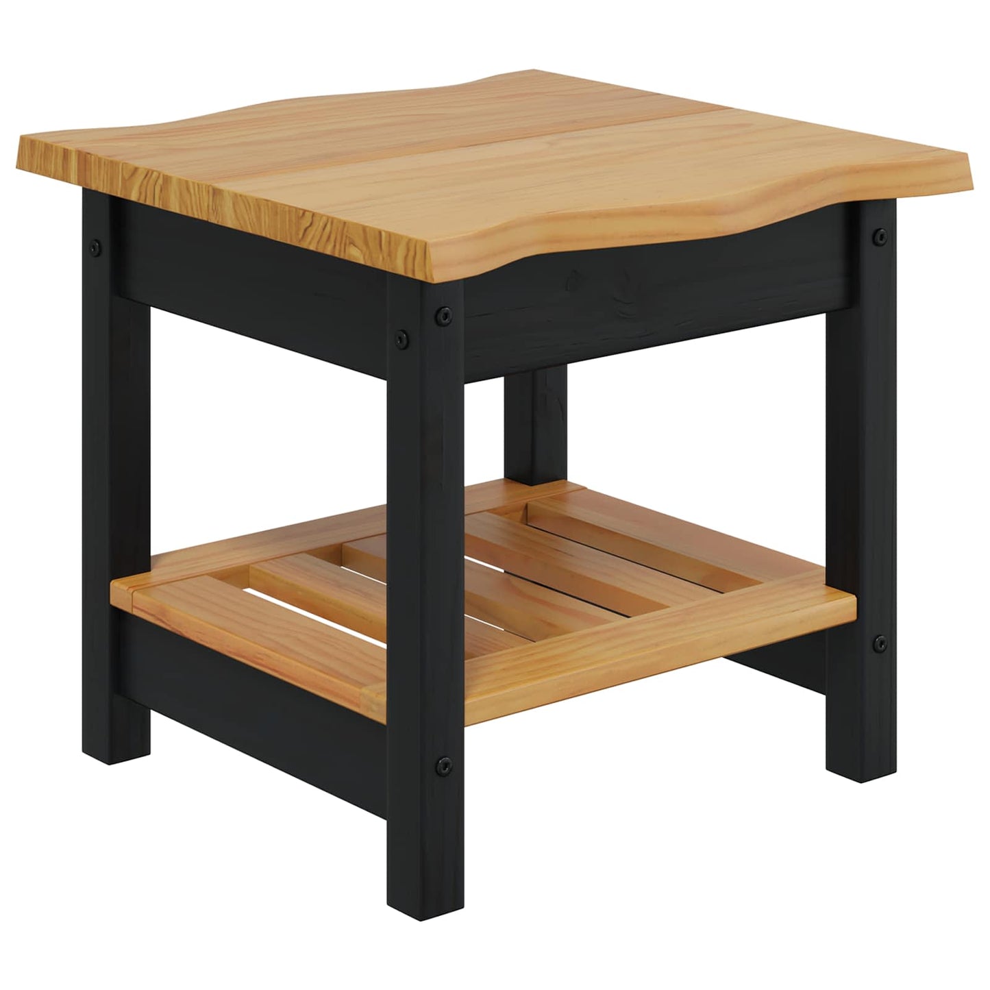 Sidetabell med hylle EKAI Svart 50 x 50 x 45,5 cm Heltre furu
