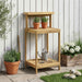 Utendørs pottingbenk 56,5 x 48,5 x 107 cm Solid akasietre Hvit