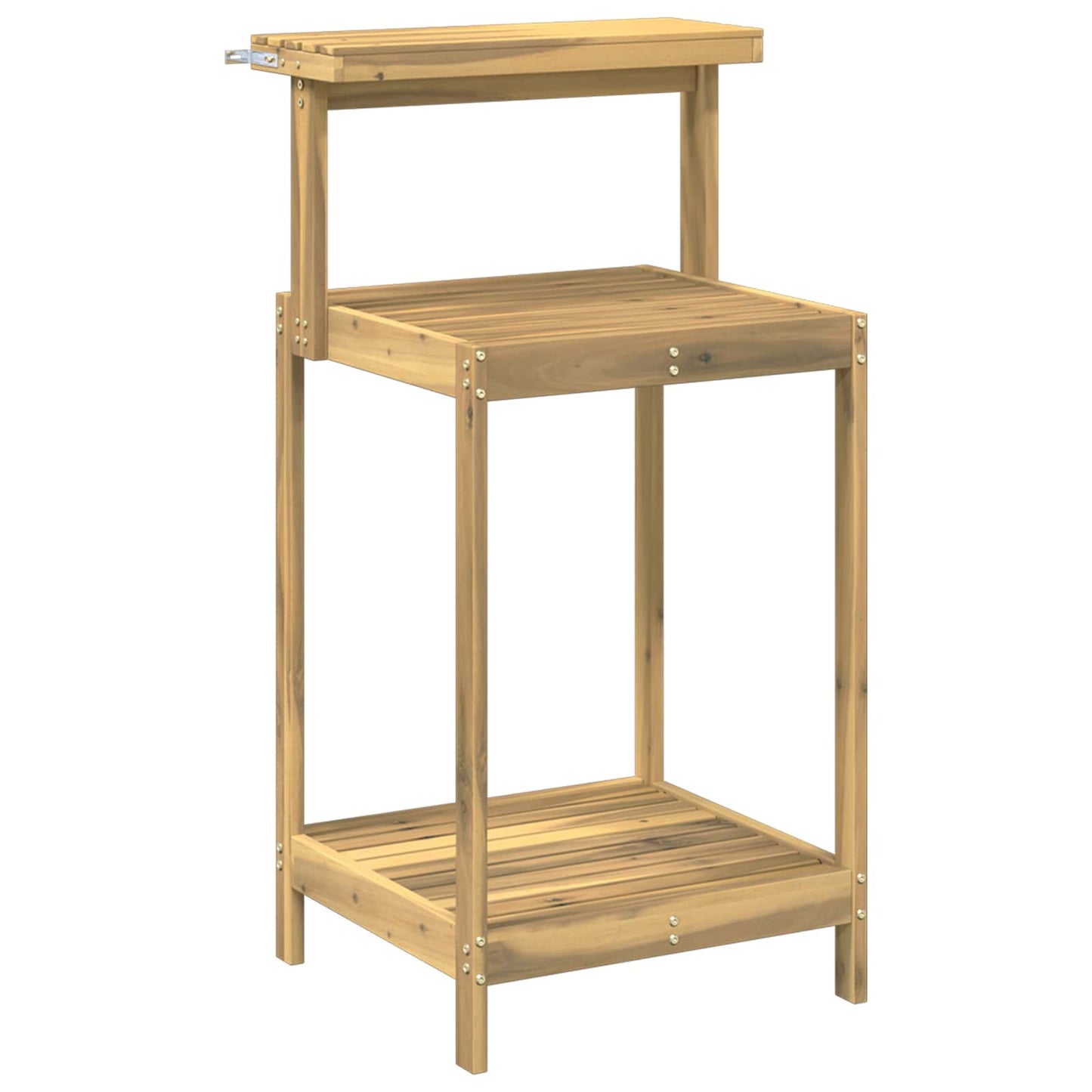 Utendørs pottingbenk 56,5 x 48,5 x 107 cm Solid akasietre Hvit