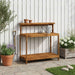 Utendørs pottingbenk 111,5 x 48,5 x 107 cm Solid akasietre