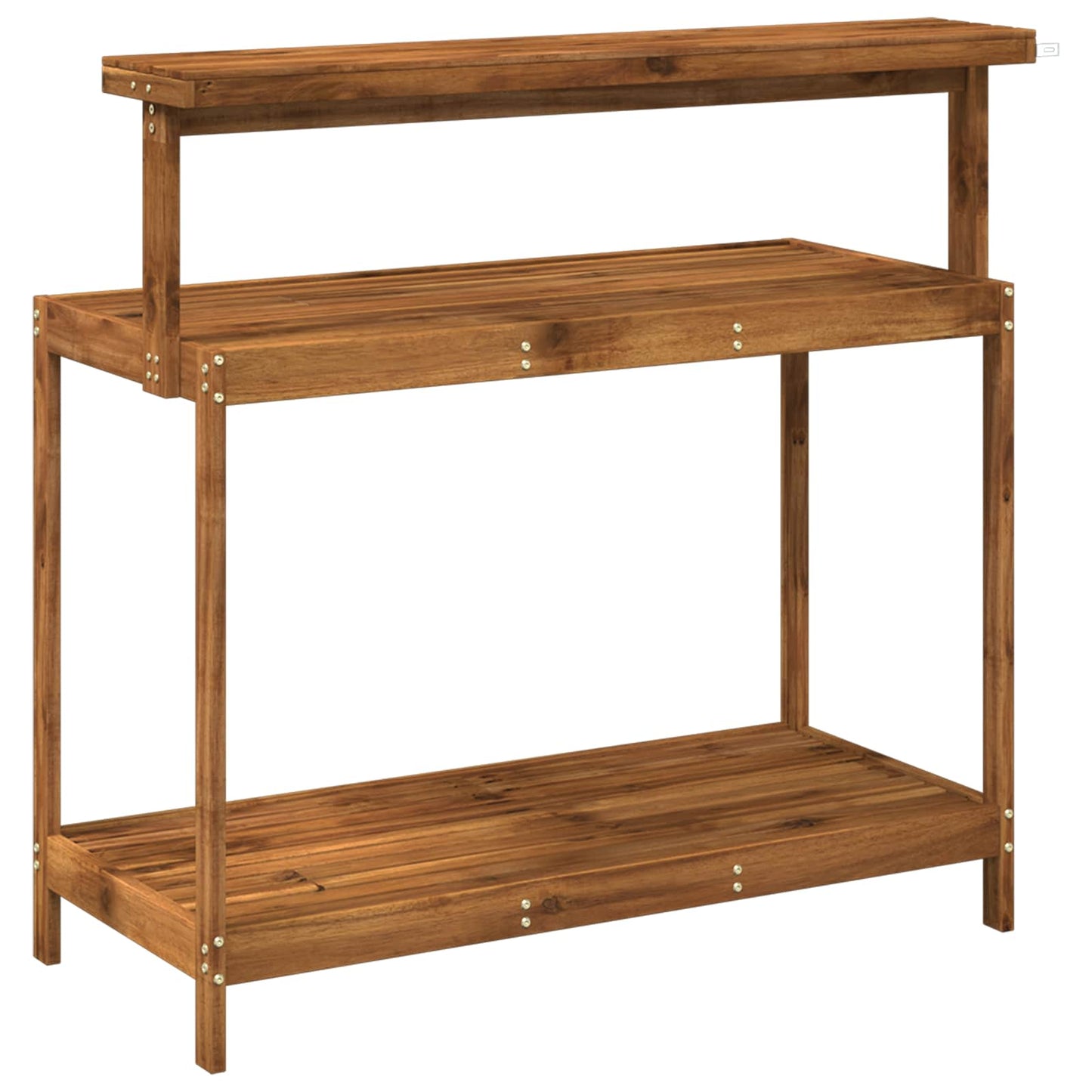 Utendørs pottingbenk 111,5 x 48,5 x 107 cm Solid akasietre