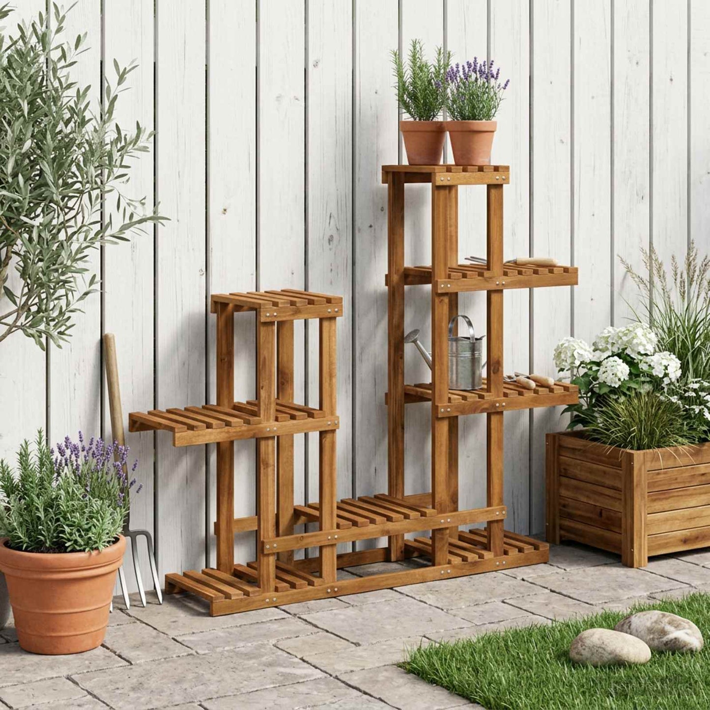 Planteholder Naturlig 118 x 25 x 96,5 cm Solid akasietre