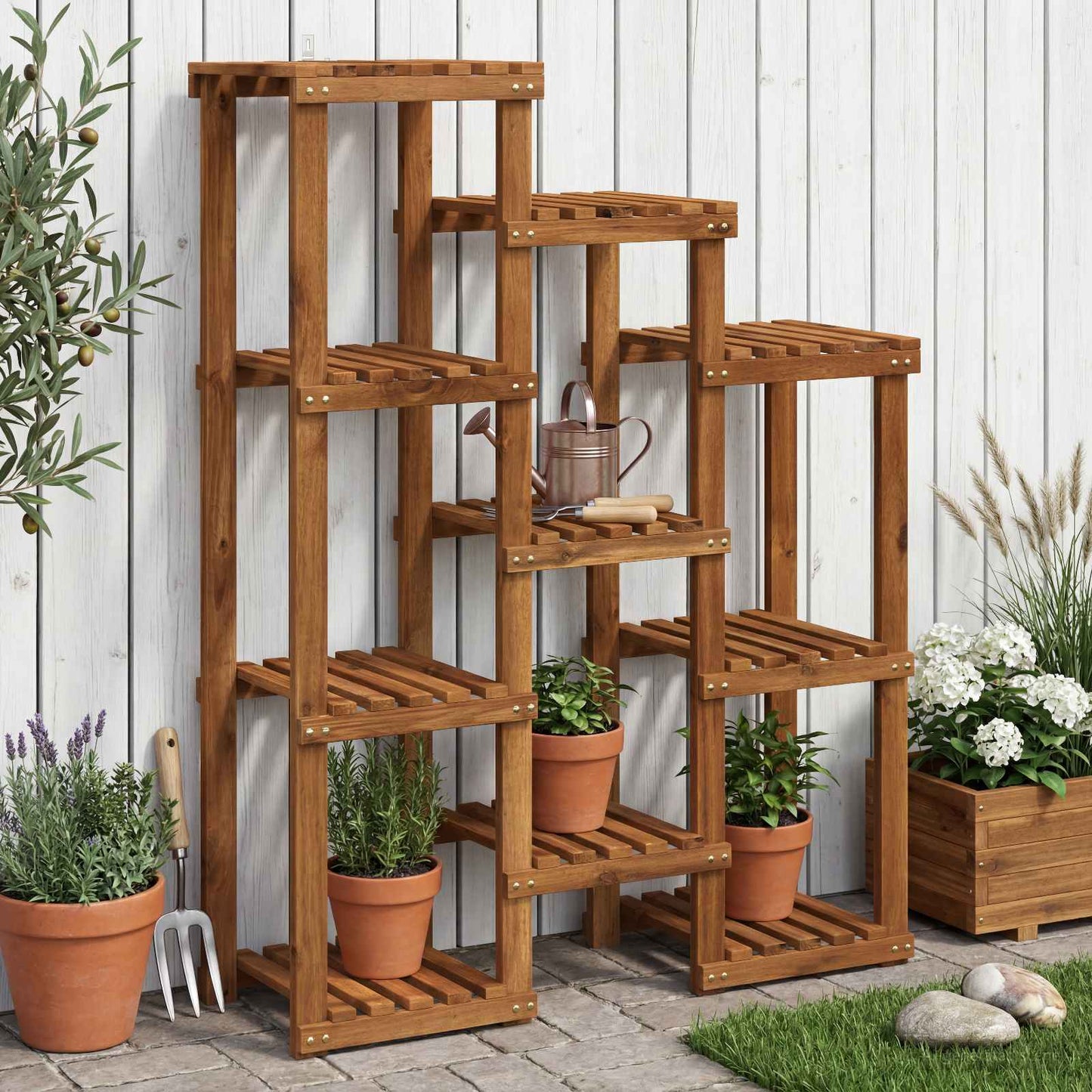 Planteholder Naturlig 85 x 30 x 114,5 cm Solid akasietre