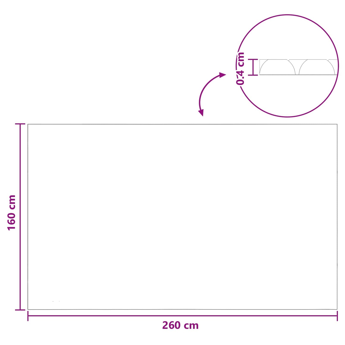 Solar Pool Cover Heavy Quality 260 x 160 cm 200 μm Torget PE