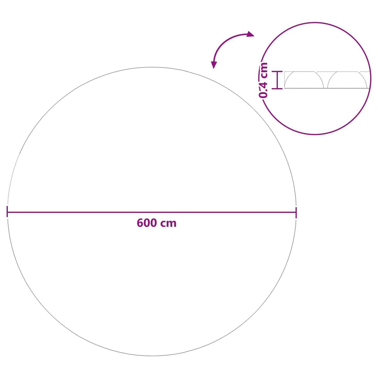 Solar Pool Cover Heavy Quality Ø 600 cm 200 μm Rund PE