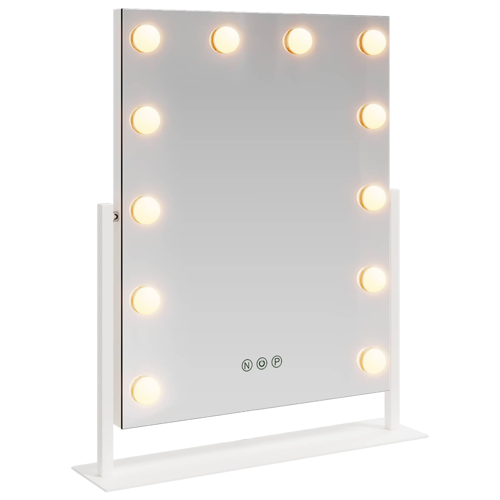 LED Sminkespeil Hvit 44 x 10 x 53 cm Glass og Stål vidaXL