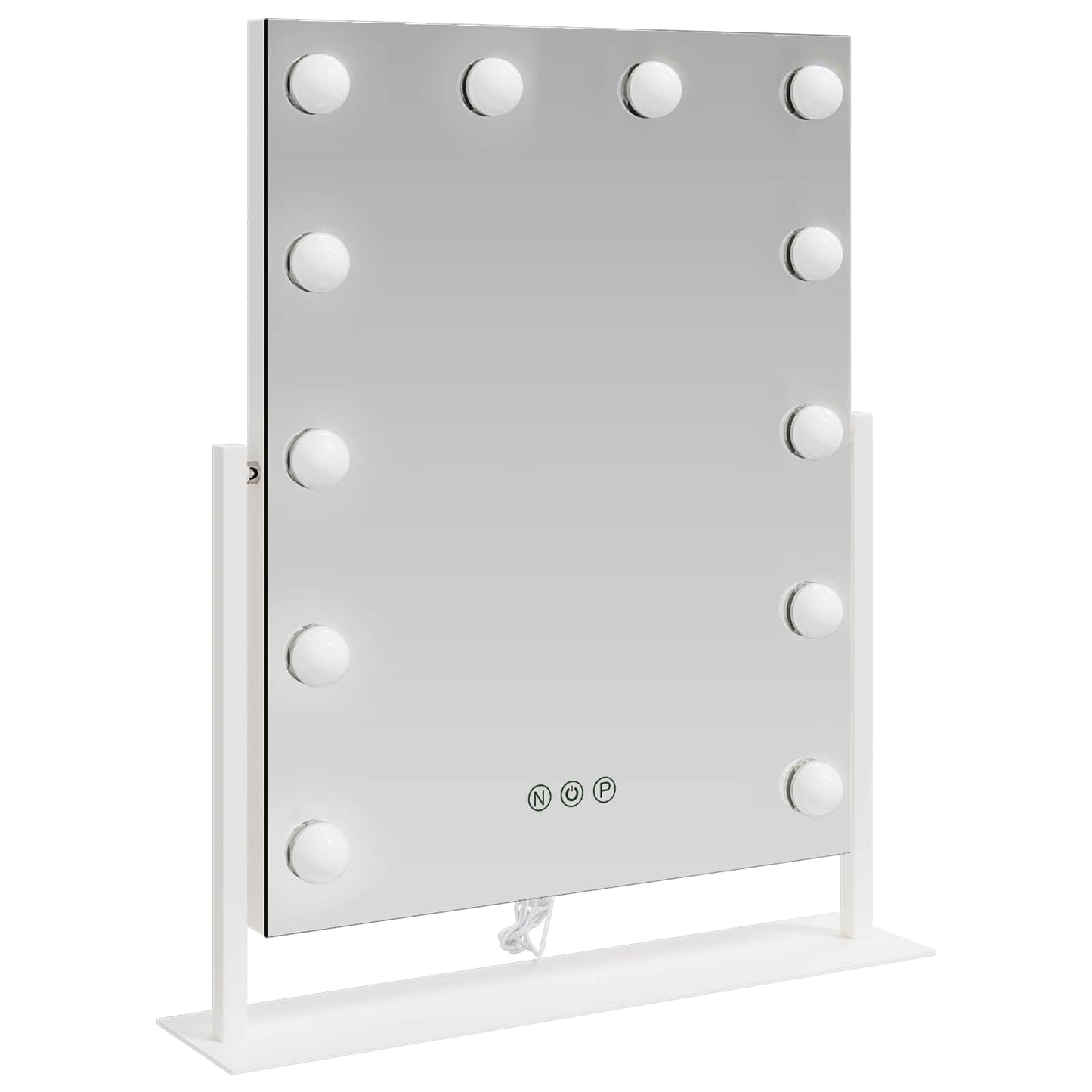 LED Sminkespeil Hvit 44 x 10 x 53 cm Glass og Stål vidaXL