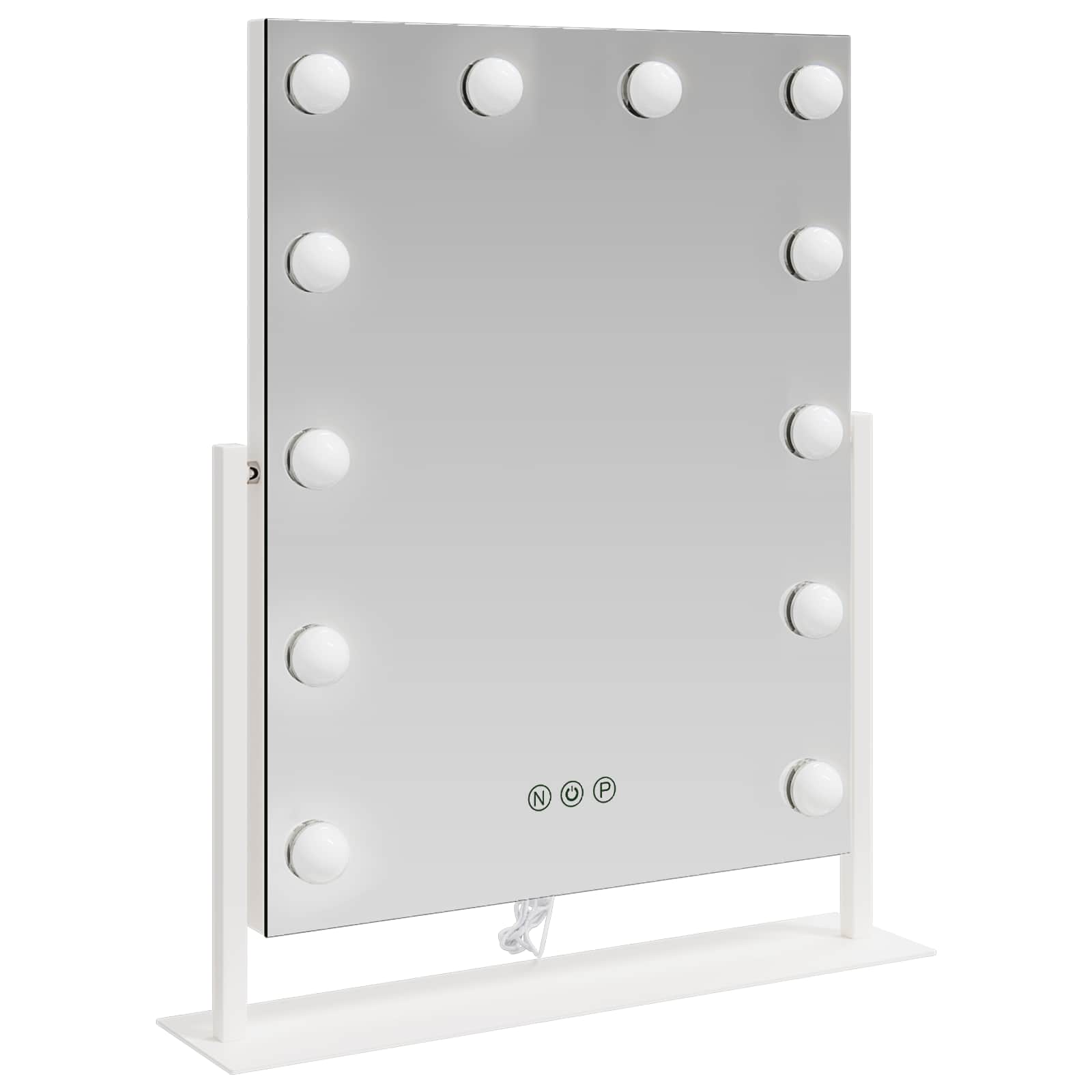 LED Sminkespeil Hvit 44 x 10 x 53 cm Glass og Stål vidaXL