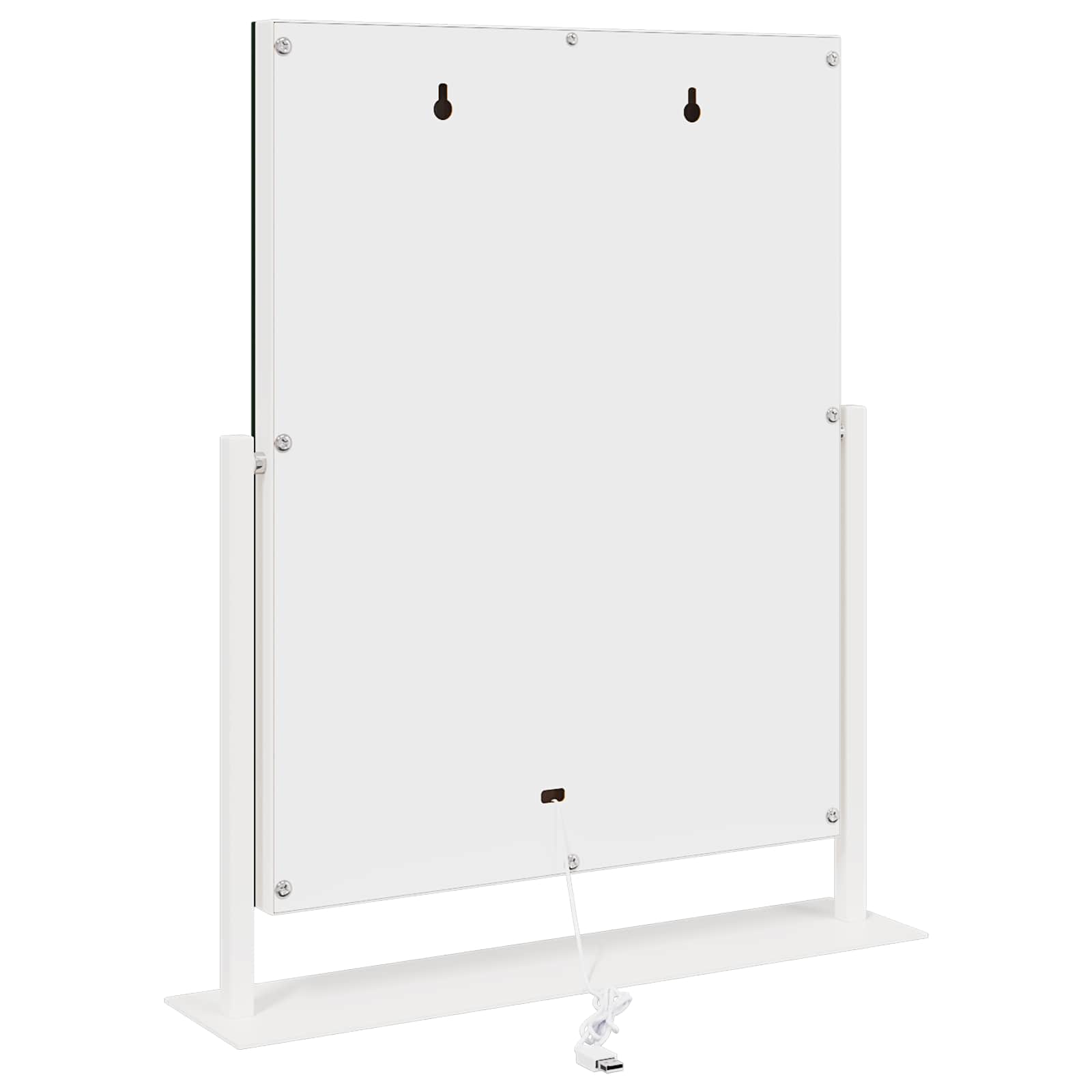 LED Sminkespeil Hvit 44 x 10 x 53 cm Glass og Stål vidaXL