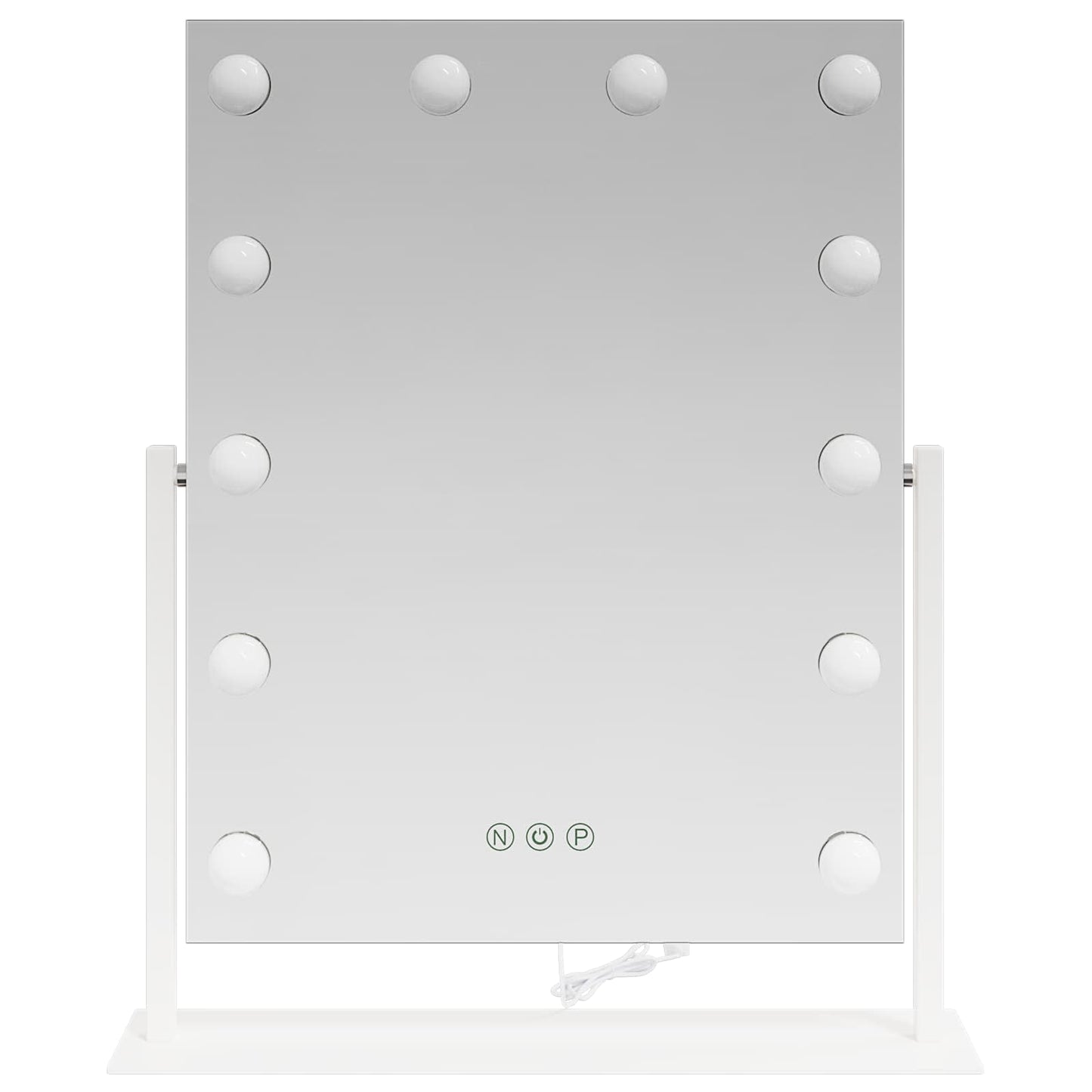 LED Sminkespeil Hvit 44 x 10 x 53 cm Glass og Stål vidaXL