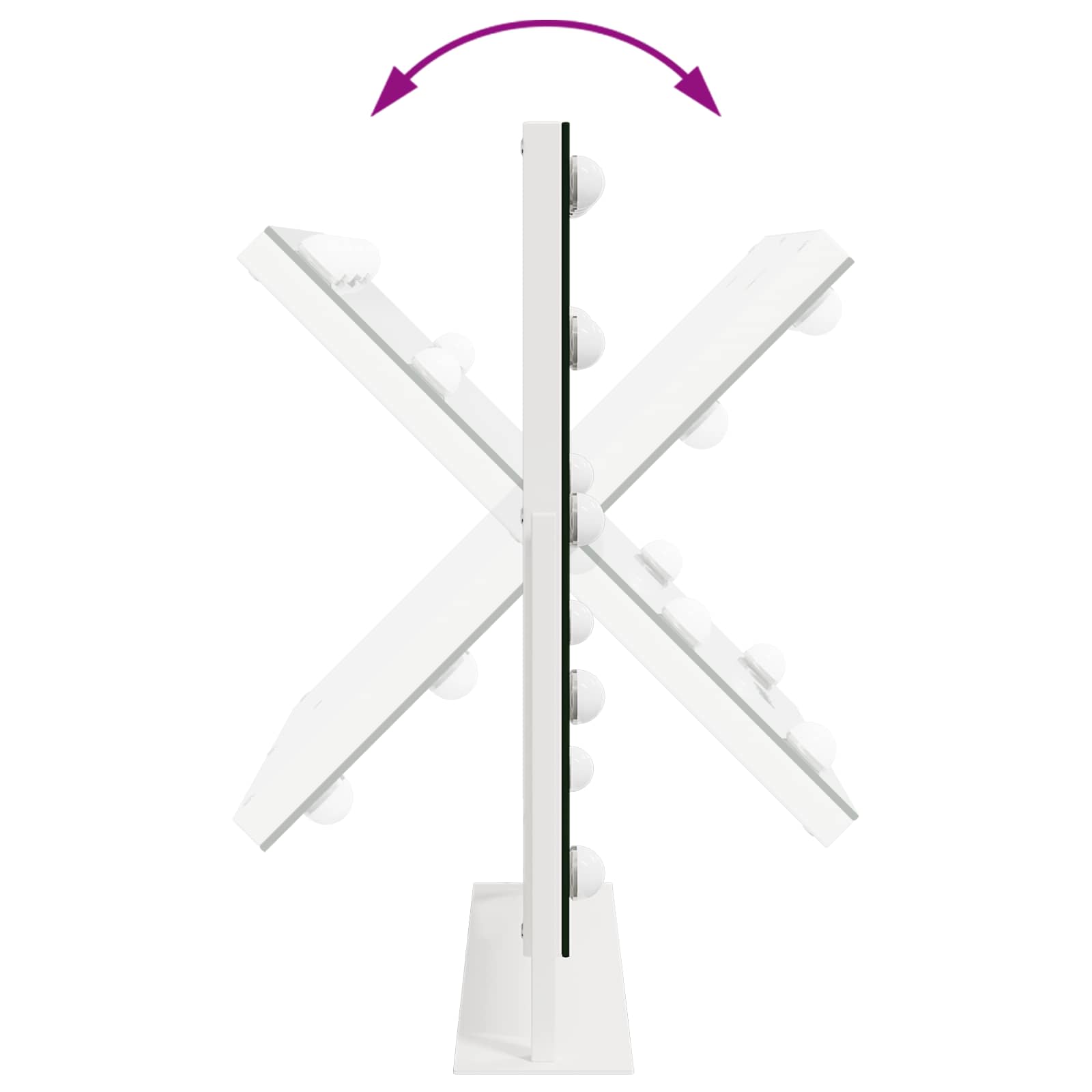 LED Sminkespeil Hvit 44 x 10 x 53 cm Glass og Stål vidaXL