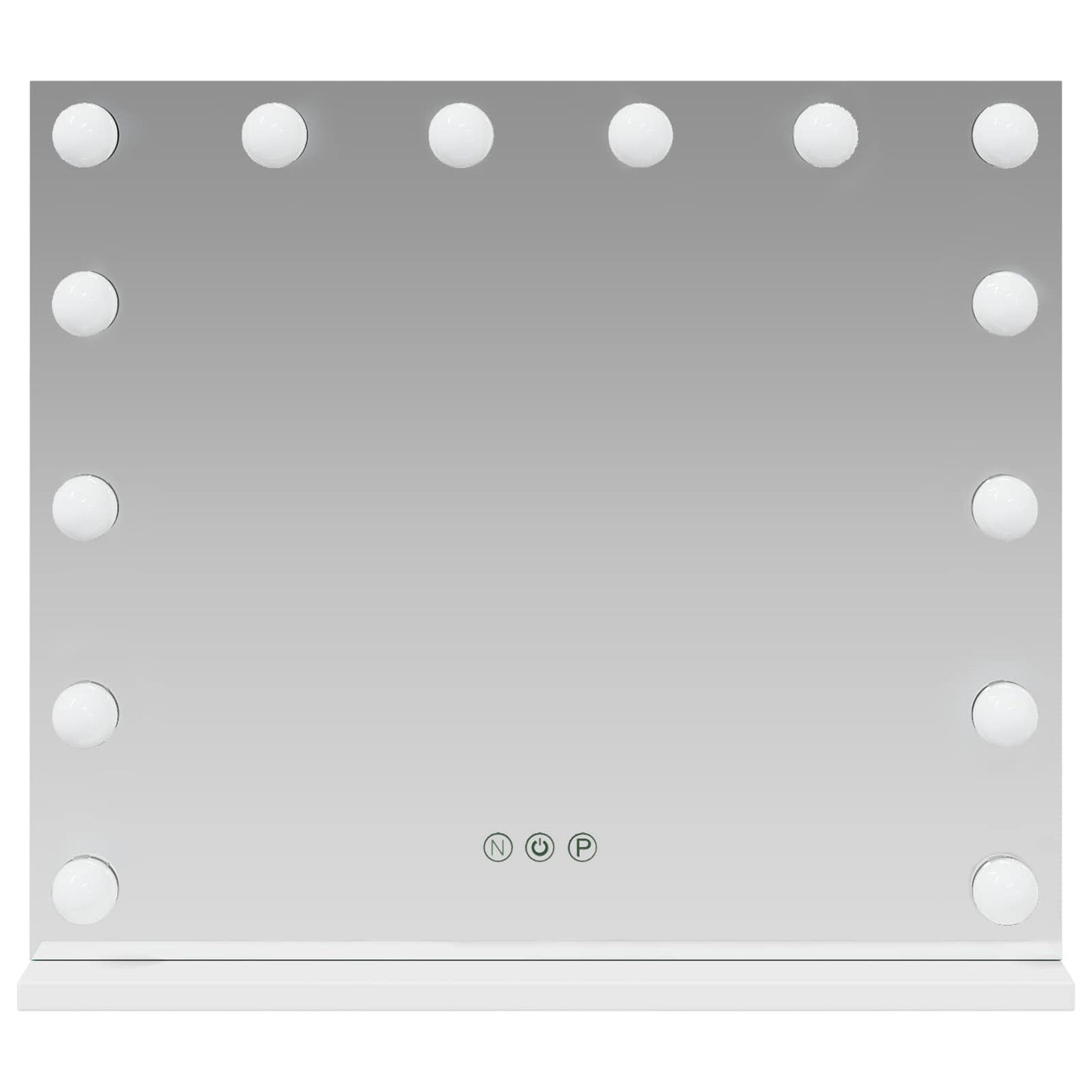 LED Sminkespeil Hvit 50 x 10 x 44 cm Glass og Stål vidaXL