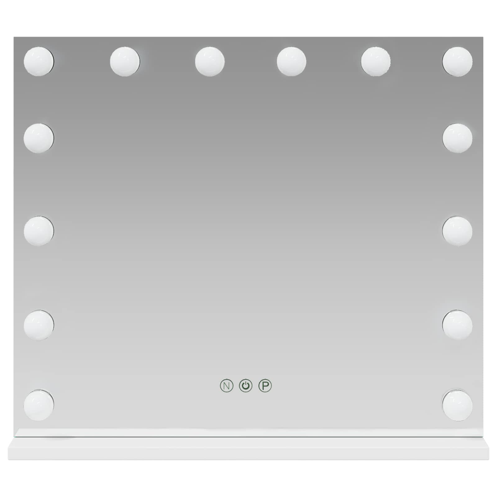 LED Sminkespeil Hvit 50 x 10 x 44 cm Glass og Stål vidaXL