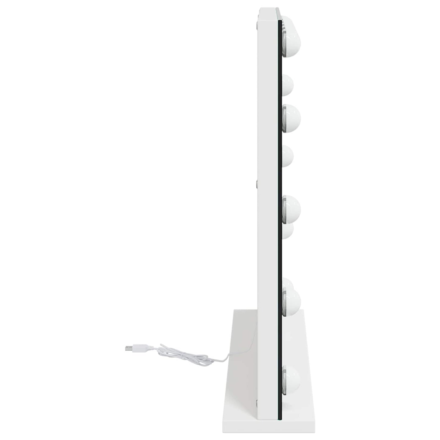 LED Sminkespeil Hvit 50 x 10 x 44 cm Glass og Stål vidaXL