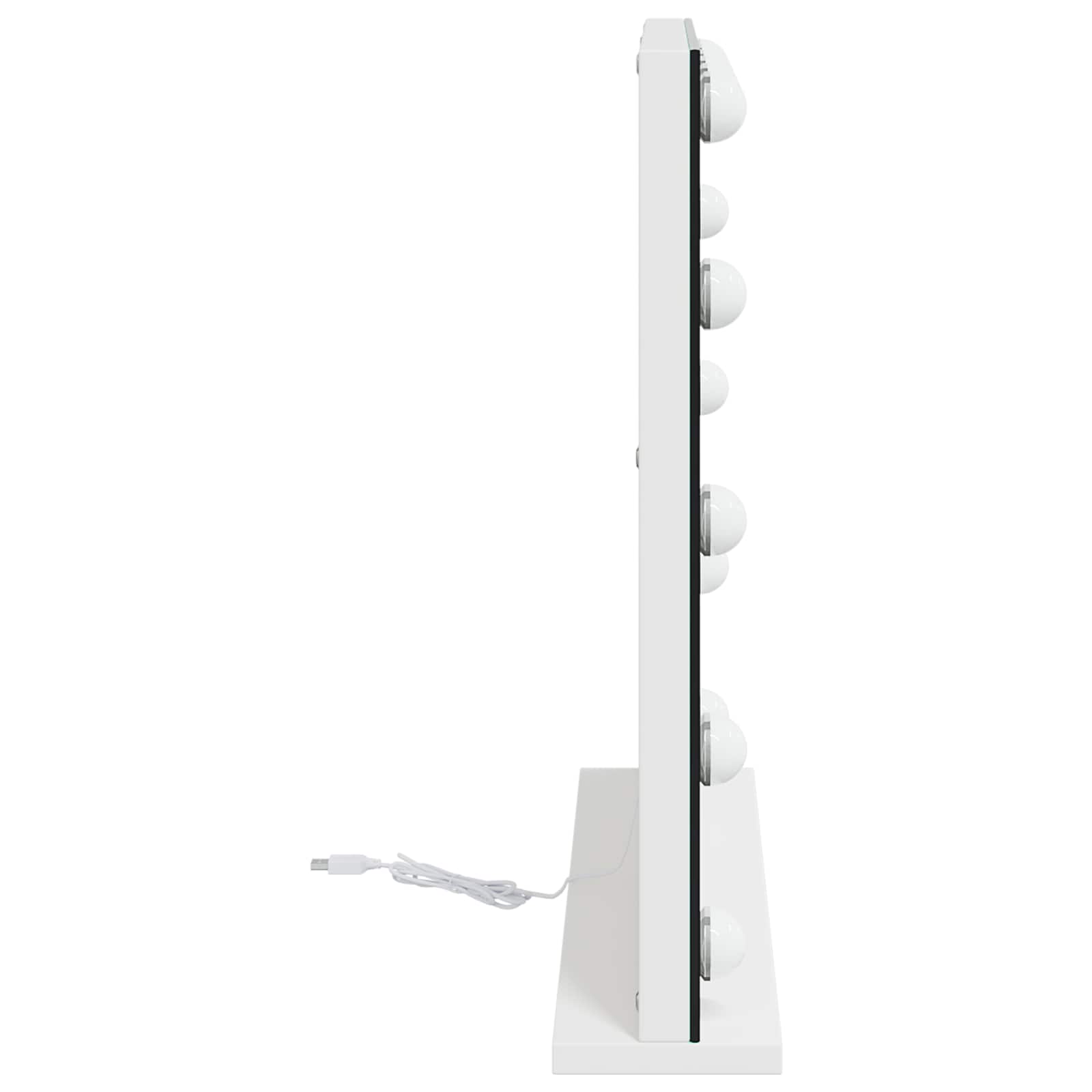 LED Sminkespeil Hvit 50 x 10 x 44 cm Glass og Stål vidaXL