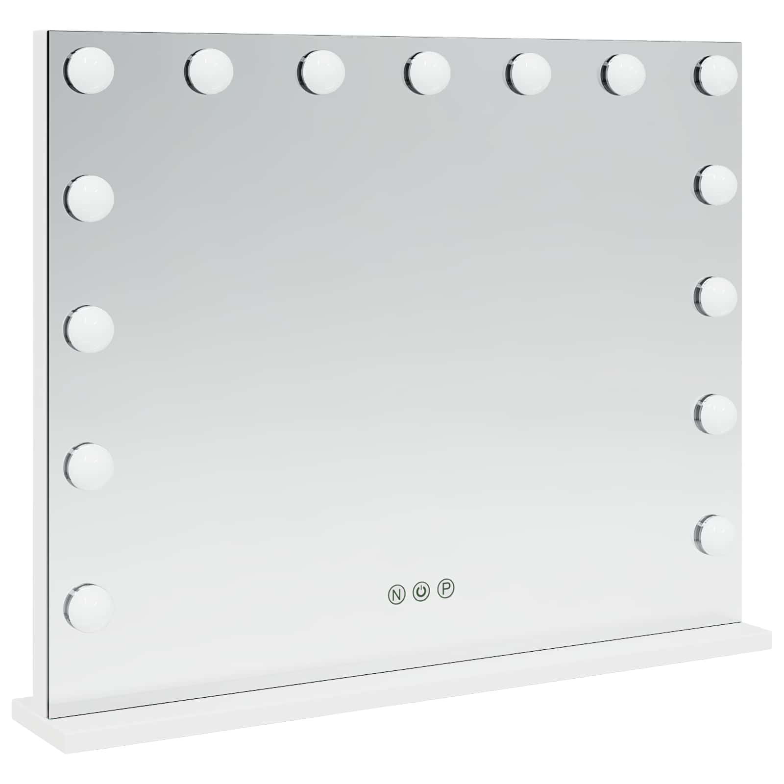 LED Sminkespeil Hvit 58 x 10 x 47 cm Glass og Stål vidaXL