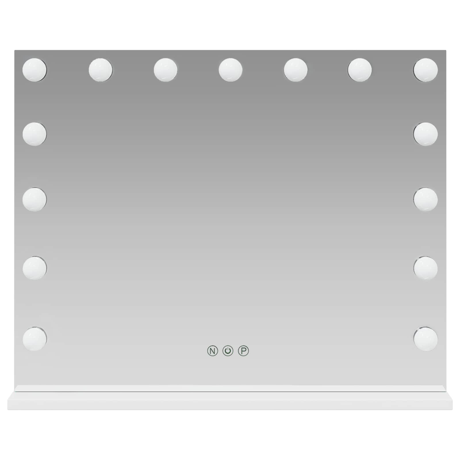 LED Sminkespeil Hvit 58 x 10 x 47 cm Glass og Stål vidaXL