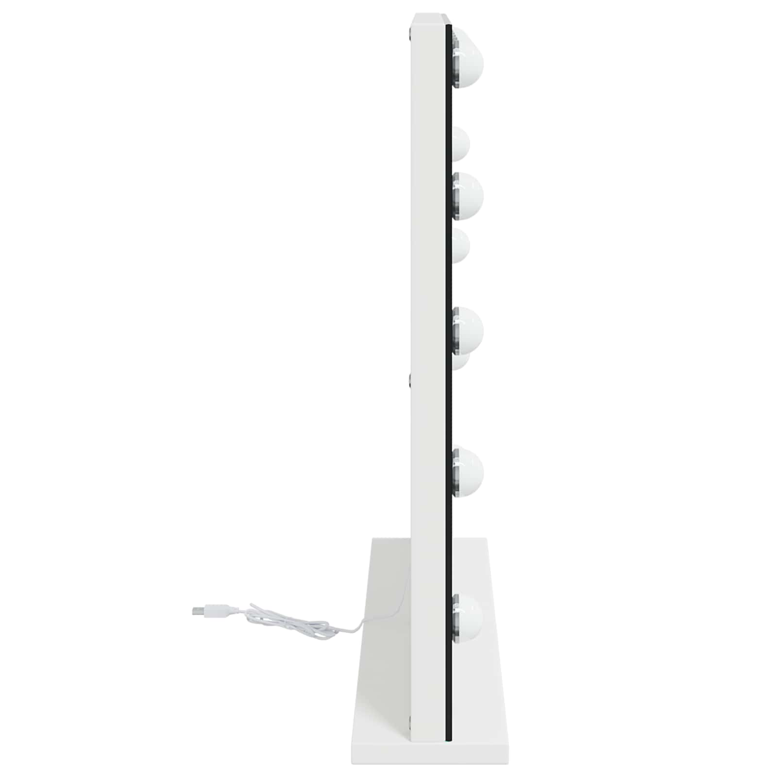 LED Sminkespeil Hvit 58 x 10 x 47 cm Glass og Stål vidaXL