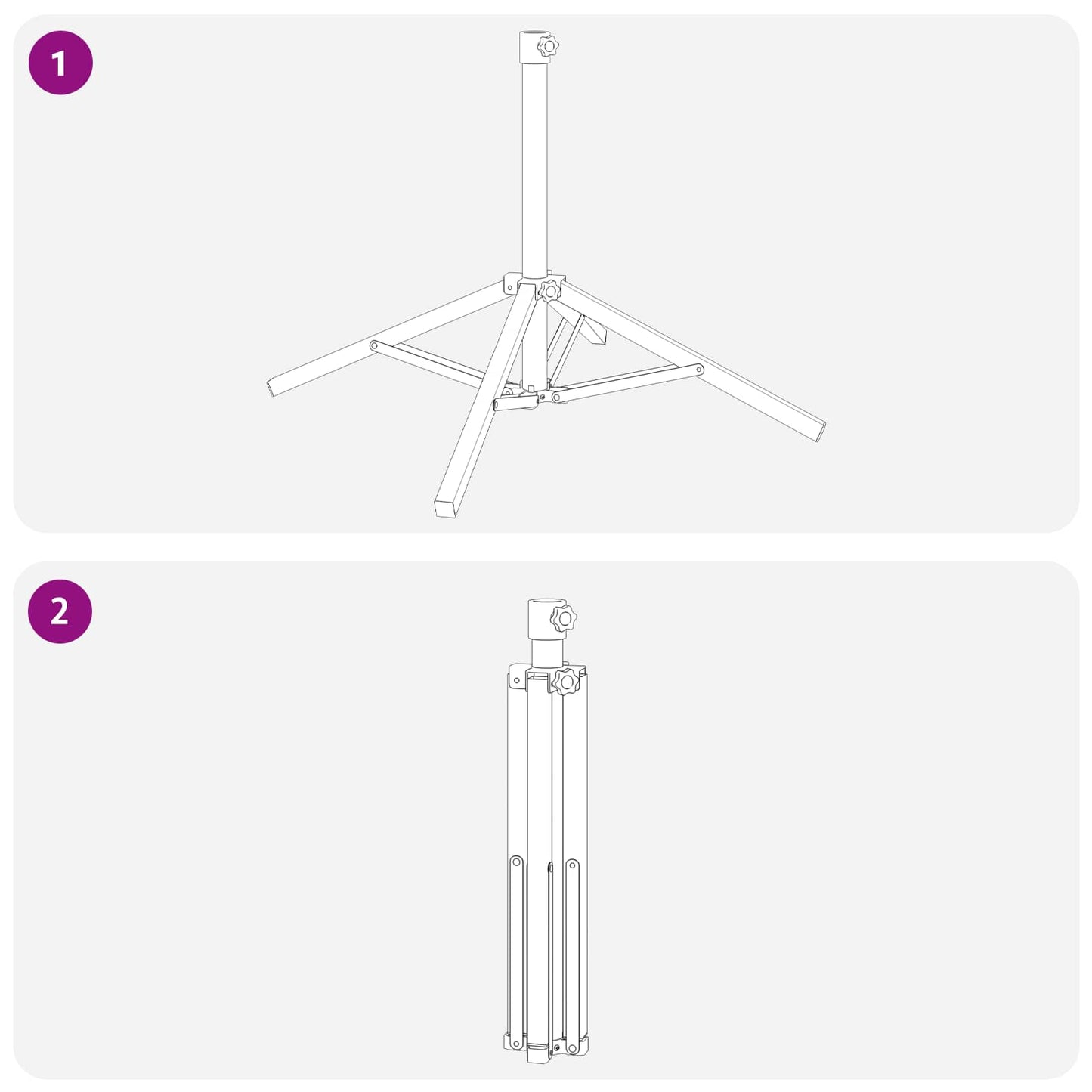 Parasol Stativ Hvit Stål for 25-32 mm Stang